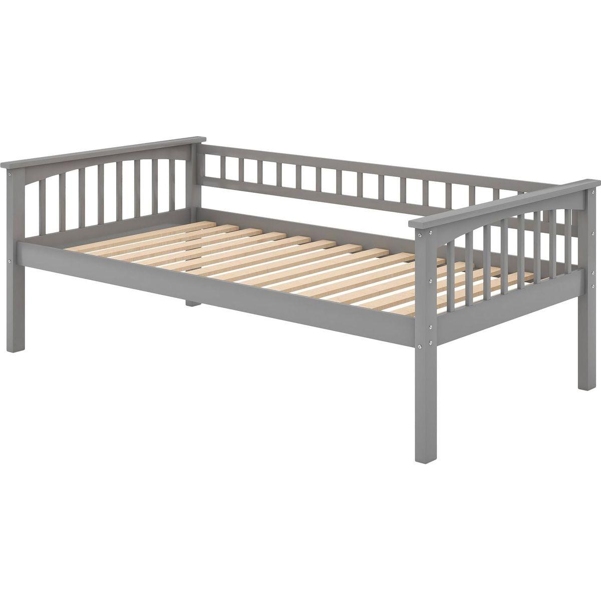 Twin over Twin Bunk Bed with Drawers, Convertible Beds, Gray