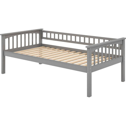 Twin over Twin Bunk Bed with Drawers, Convertible Beds, Gray
