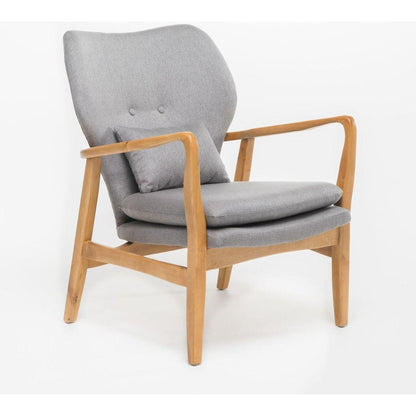 CLUB CHAIR, Wood Frame Club Chair, Grey