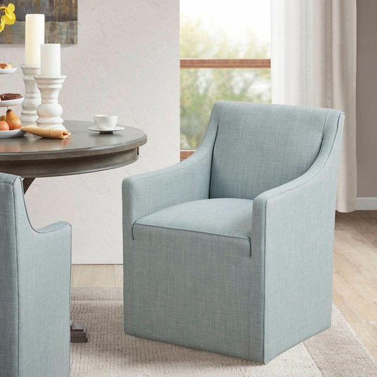 Skirted Dining Arm Chair with Casters