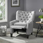 Modern Light Grey Fabric Push Back Recliner