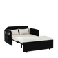 53" Modern Convertible Sofa Bed w/2 Removable Armrests w/USB Power Port, Velvet Recliner Adjustable Sofa w/Head Pull-Out Bed, 2 Pillows, For Living Room Apartment etc., White-Black