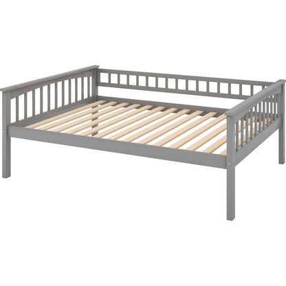 Full over Full Bunk Bed with Drawers, Convertible Beds, Gray