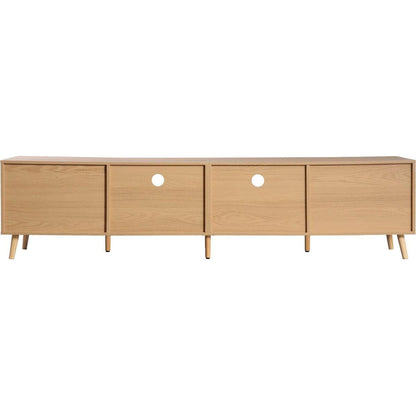 Rattan TV Stand for TVs up to 85", Modern Farmhouse Media Console, Entertainment Center with Solid Wood Legs, TV Cabinet for Living Room,Home Theatre