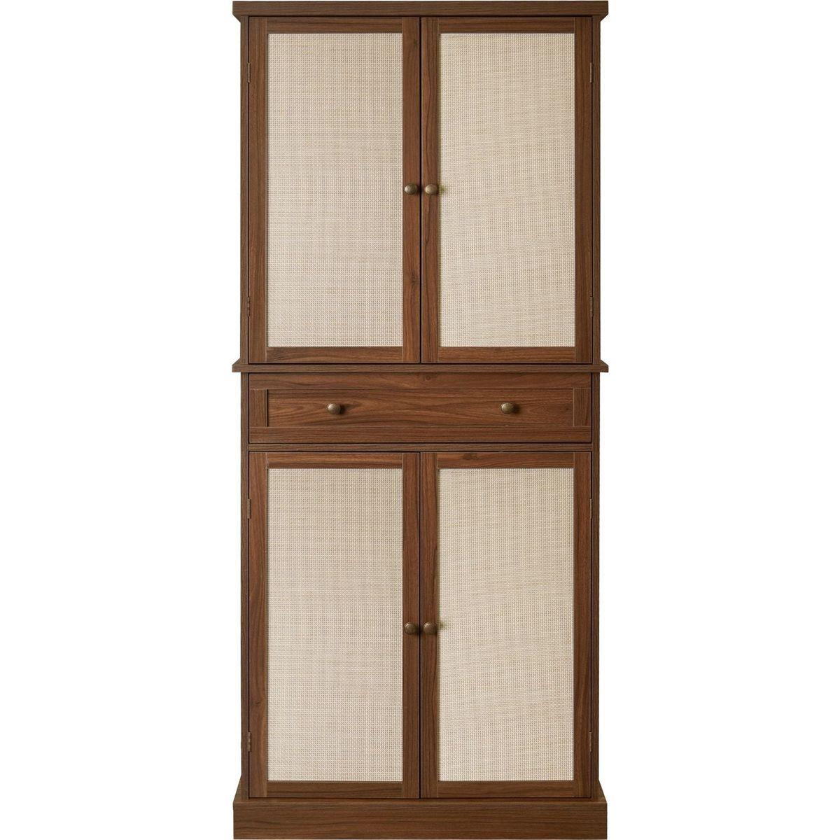4 Door Cabinet with 1 Drawer, with 4 Adjustable Inner Shelves, Storage Cabinet