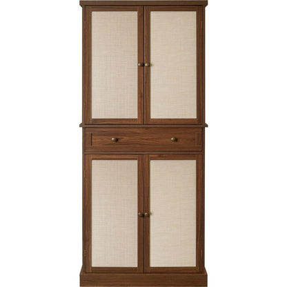 4 Door Cabinet with 1 Drawer, with 4 Adjustable Inner Shelves, Storage Cabinet