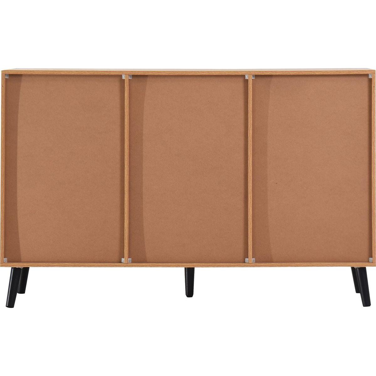 Sideboard Buffet Cabinet with Storage, Wood Coffee Bar Cabinet, 47.2" Kitchen Cabinet with 3 Drawers & 2 Doors, Kitchen Buffet Cabinet Cupboard Natural Wood Color