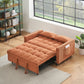 Folding sofa bed, adjustable back, access sofa, recliner, single bed, orange