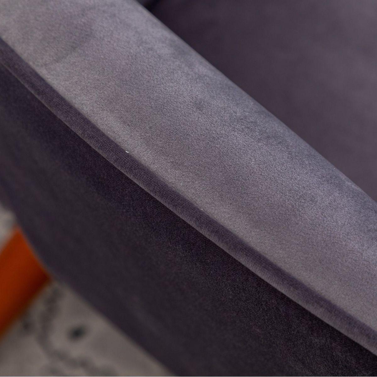 Leiria Contemporary Silky Velvet Tufted Accent Chair with Ottoman, Gray