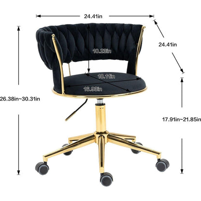 Home Office Desk Chair, Vanity Chair, Modern Adjustable Home Computer Executive Chair Swivel Task Chair for Small Space, Living Room, Make-up, Studying