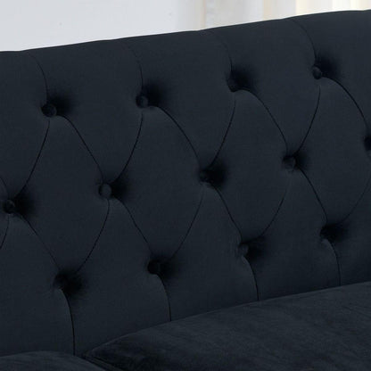 3-seater + 2-seater Combination sofa.Velvet black