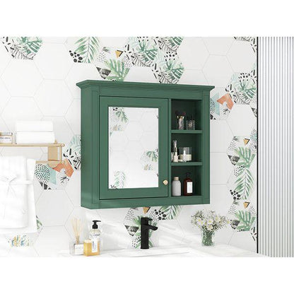 30" x 28" Medicine Cabinet, Wall Mounted Bathroom Storage Cabinet, Modern Bathroom Wall Cabinet with Mirror,Medicine Cabinet, Mirror Cabinet with 3 Open Shelves (Not Include Bathroom Vanity)