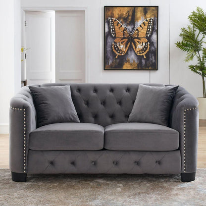 3-seater + 2-seater Combination sofa.Velvet Grey