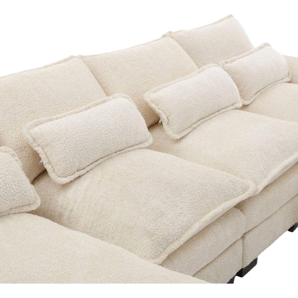 Modern Large chenille Fabric U-Shape Sectional Sofa