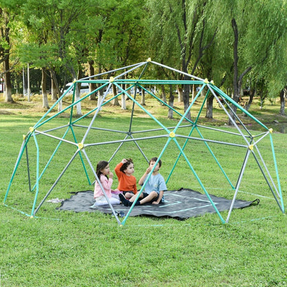 12ft Geometric Dome Climber Play Center, Kids Climbing Dome Tower with Hammock, Rust & UV Resistant Steel Supporting 1000 LBS
