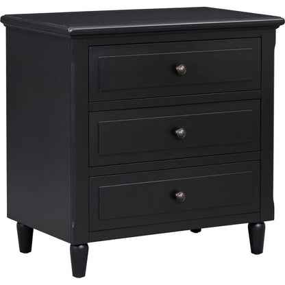 3-Drawer Nightstand Storage Wood Cabinet