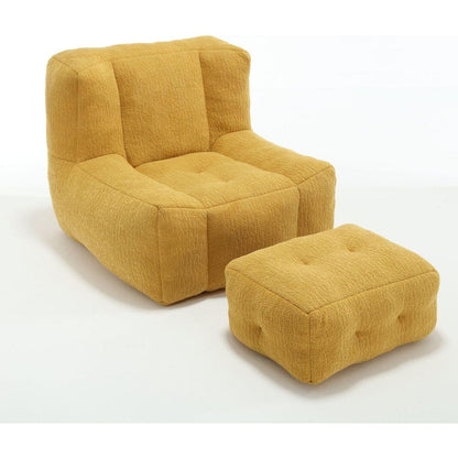 Fluffy bean bag chair, comfortable bean bag for adults and children, super soft lazy sofa chair with memory foam and ottoman, indoor modern focus bean bag chair for living room, bedroom, apartment