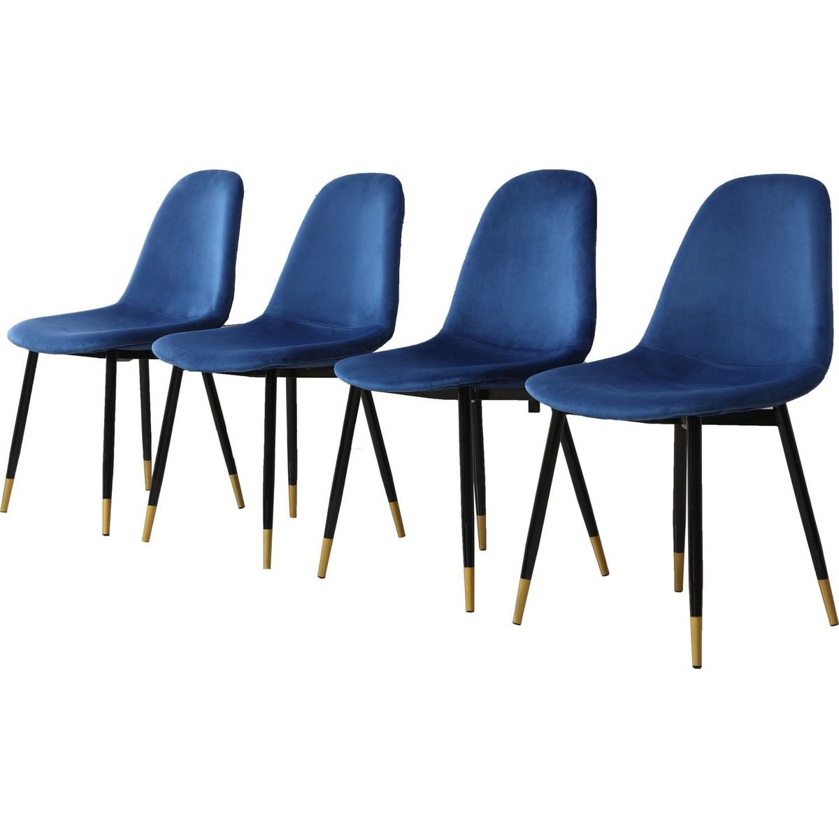 Lassan Contemporary Fabric Dining Chairs, Set of 4, Blue