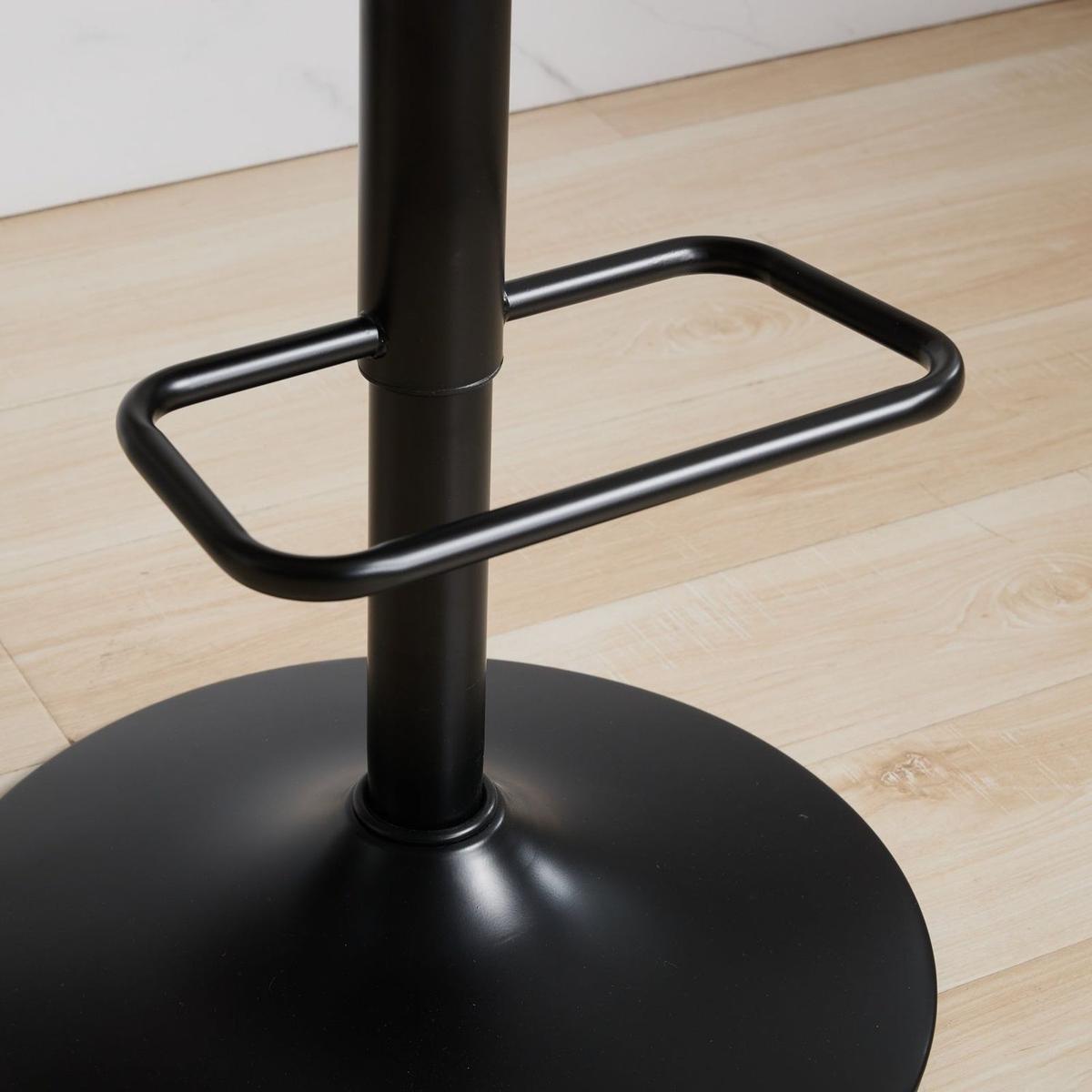 Walnut Bentwood Bar Stools Mid Century Modern Adjustable Counter Height Black Leather Upholstered 360Swivel Bar Chairs for Kitchen Island/Dining Room/Cafe, 1 chair/1carton,Black