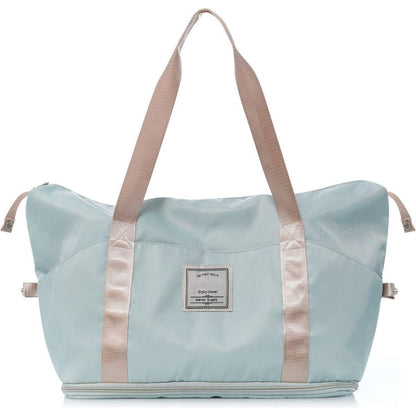 Luggage Sets 4 Piece, Expandable ABS Durable Suitcase with Travel Bag, Carry On Luggage Suitcase Set with 360 Spinner Wheels, Grey Green