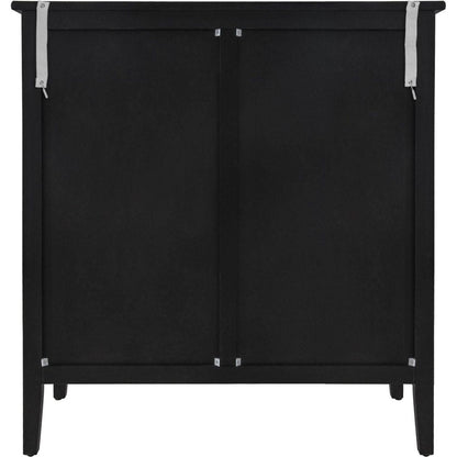 3 Drawer Cabinet with Hollow-Carved 3 Drawer Dresser Storage Chest with Metal Handles For Entryway Living Room Bedroom