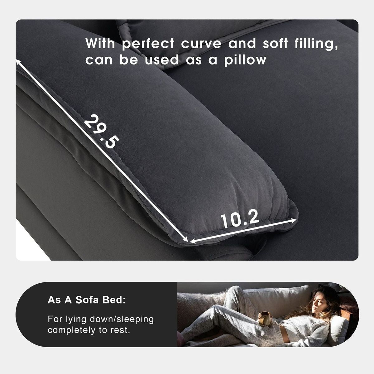 109.8x55.9" Modern U-shaped Sectional Sofa with Waist Pillows,6-seat Upholstered Symmetrical Sofa Furniture,Sleeper Sofa Couch with Chaise Lounge for Living Room,Apartment,2 Color