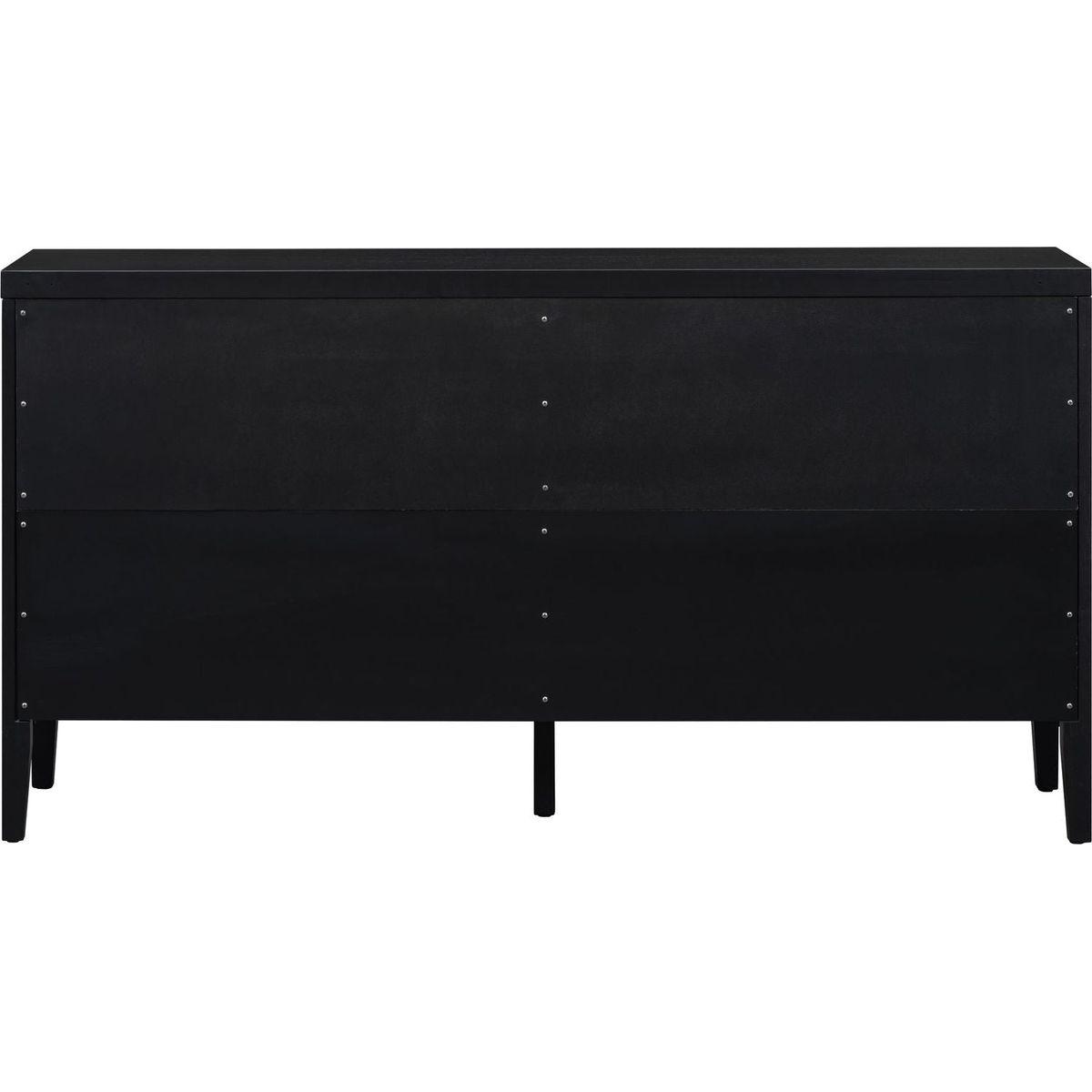 Retro Sideboard door with Circular Groove Design Round Metal Door Handle for Entrance, Dining Room, Living Room (Black)