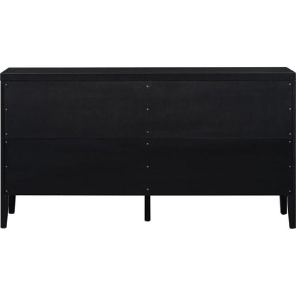 Retro Sideboard door with Circular Groove Design Round Metal Door Handle for Entrance, Dining Room, Living Room (Black)