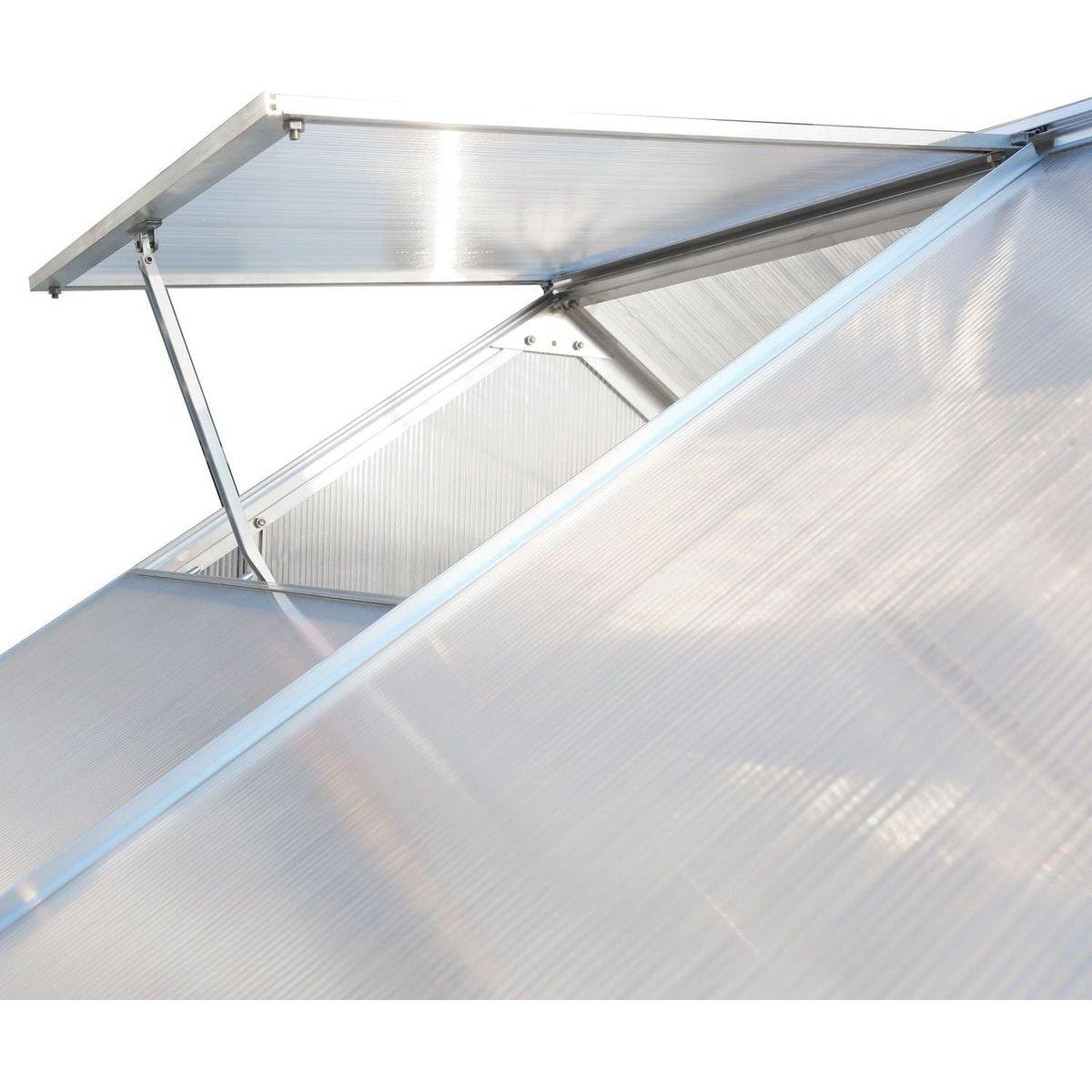 6.3'x4.2'x7' Polycarbonate Greenhouse, Heavy Duty Outdoor Aluminum Walk-in Green House Kit with Rain Gutter, Vent and Door for Backyard Garden, color aluminium