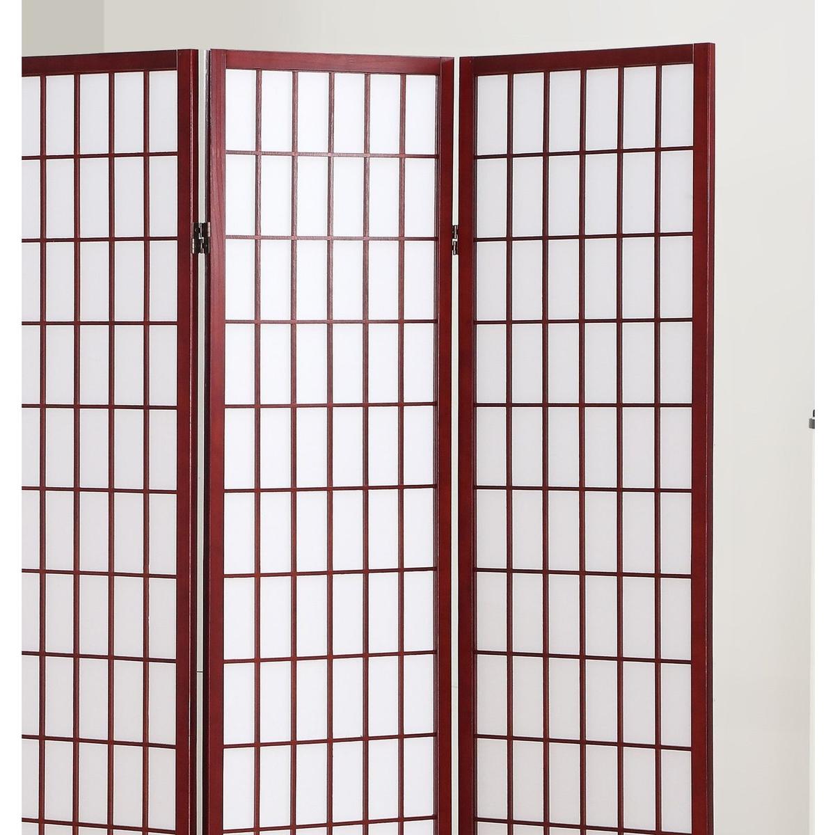 4 Panel Oriental Shoji Screen / Room Divider, Cherry
