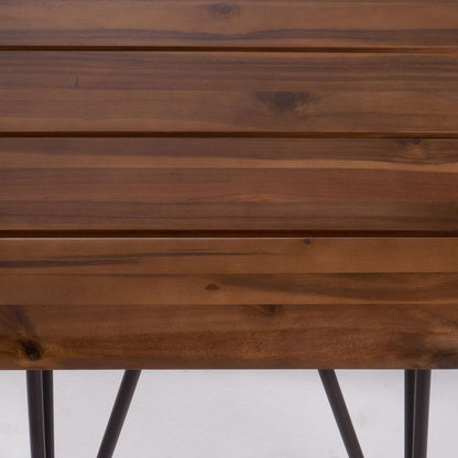 ZION INDUSTRIAL WOOD AND METAL COFFEE TABLE WITH ACCENT TABLE
