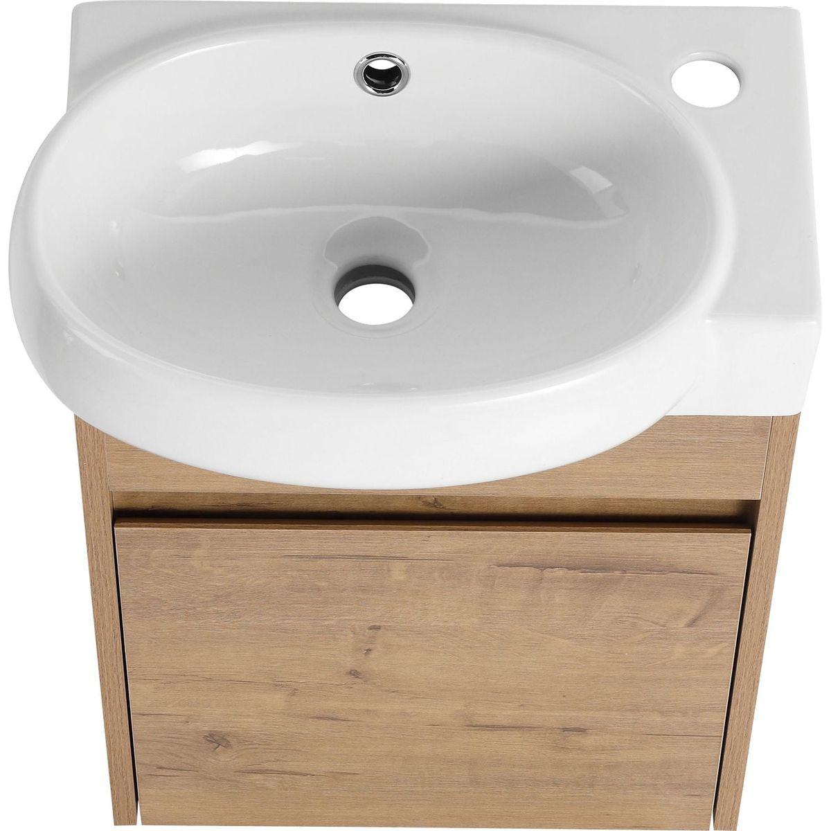 Soft Close Doors Bathroom Vanity With Sink,16 Inch For Small Bathroom