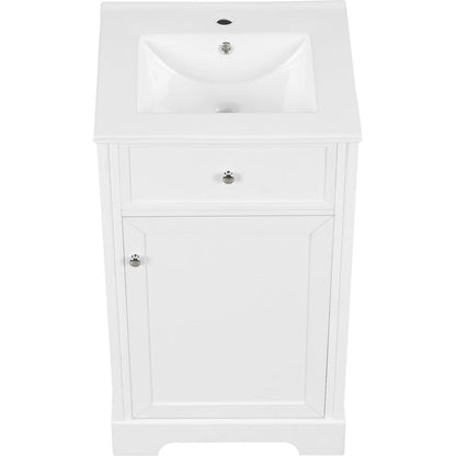 20" Bathroom Vanity with Sink, Bathroom Cabinet with Soft Closing Door, Storage Rack and Adjustable Shelve, White