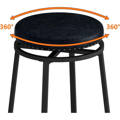 3-Drawer Long Dining Table Set with Power Outlets, Bar Kitchen Table Set with Circular PU Stools, Easy Assemble, Brown Gray Table+Black Stool