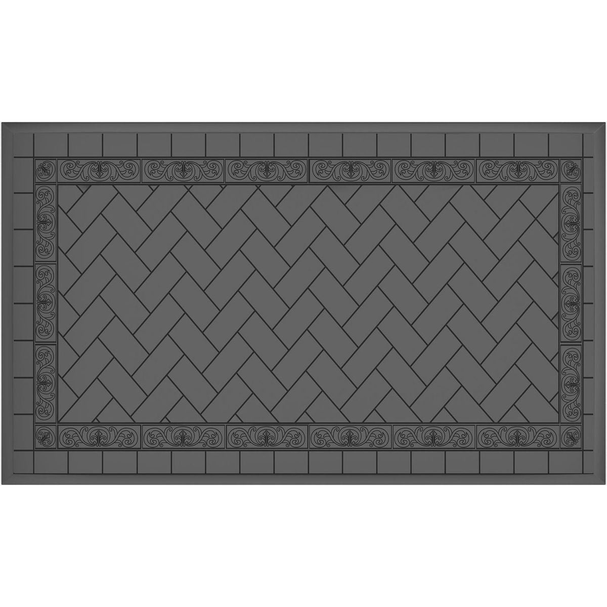 L59.05xW35.43-inch Cast Aluminum Patio Dining Table With Black Frame and Carved Texture on the Tabletop