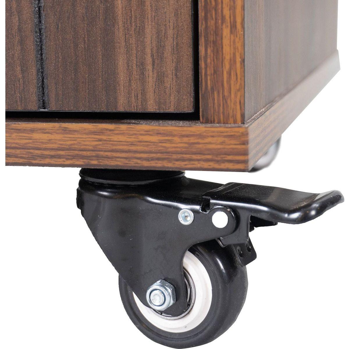 Kitchen Island with Trash Can Storage Cabinet, Kitchen Cart with Drop Leaf, Spice Rack, Towel Rack and Drawer, Rolling Kitchen Island on Wheels with Adjustable Shelf, Walnut Brown