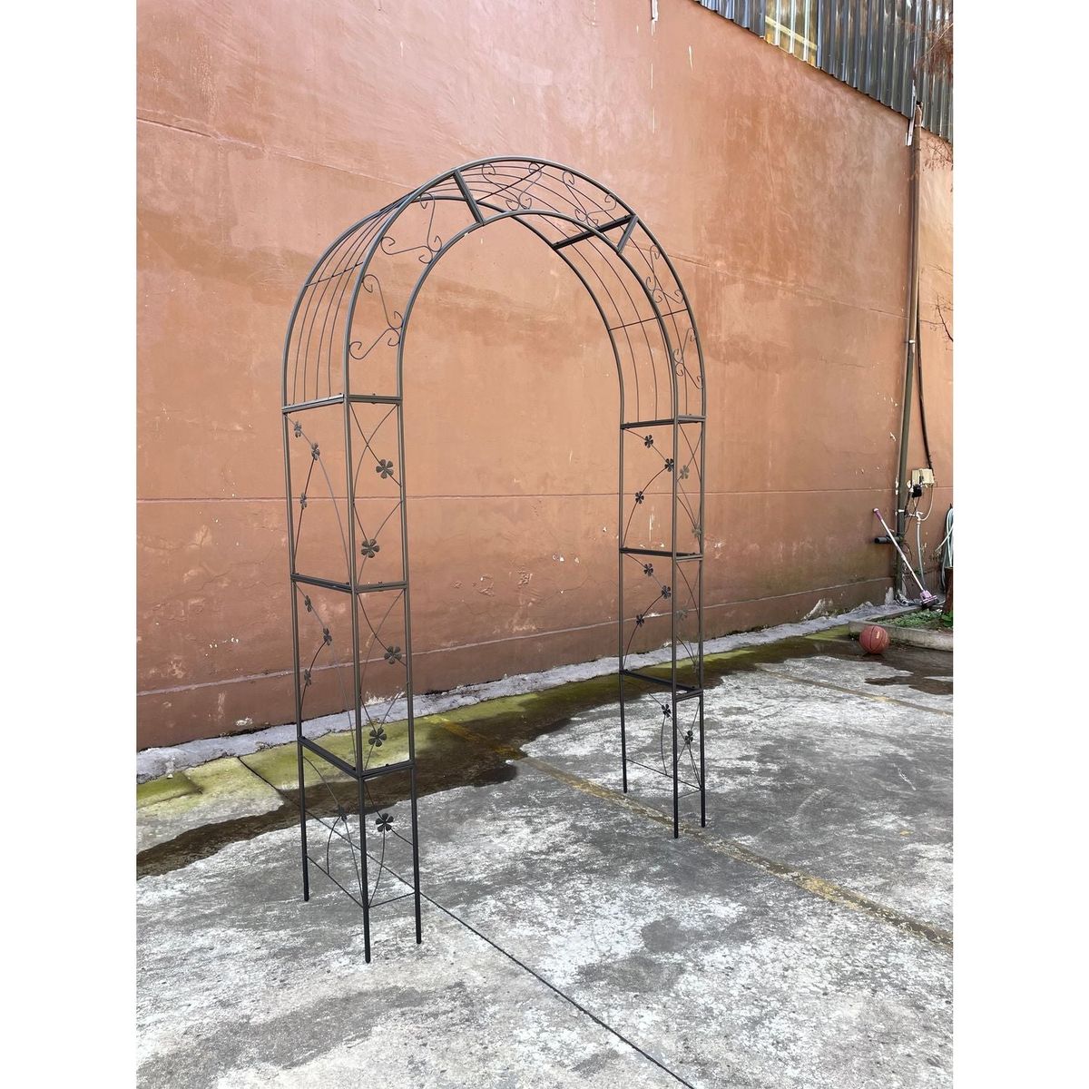 Metal Garden Arch Garden Arbor Trellis Climbing Plants Support Arch Outdoor Arch Wedding Arch Party Events Archway Black
