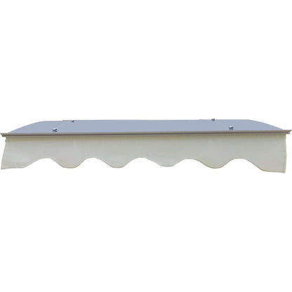GarLUGH DA4734C Series Door Window Awning Made of 0.137 Inch Thick Crystal Solid Polycarbonate Sheet and Aluminum Alloy with Valance in size of 47" Wide x 34" Deep for Masonry Concrete Wall