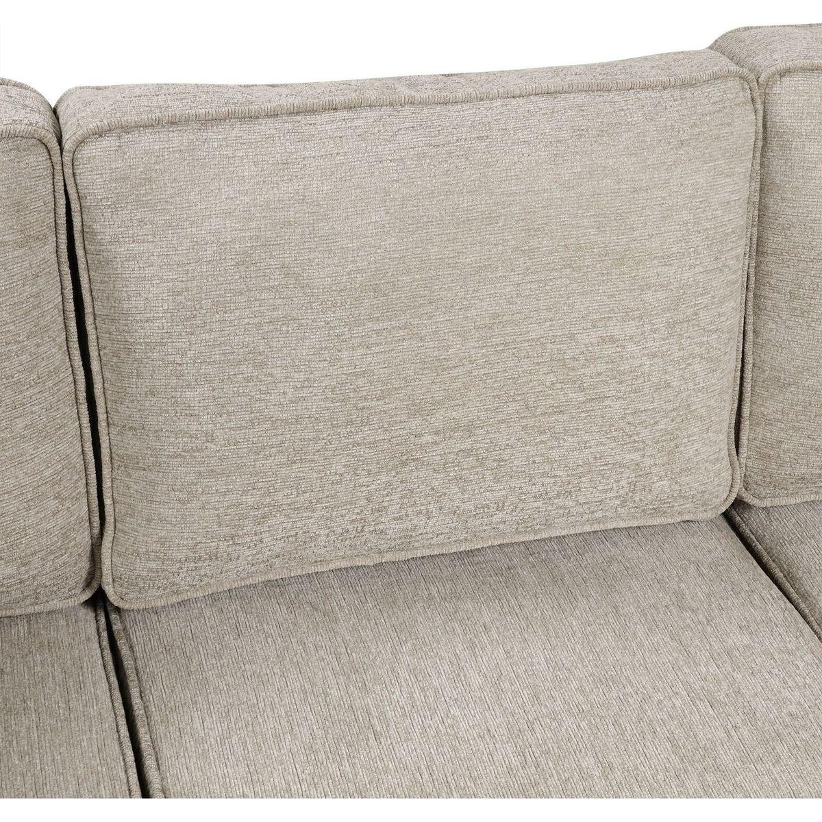 126" L-shaped Sofa Sectional Sofa Couch Pull-out Sofa Bed with Charging Devices and Cup Holders for Living Room, Beige