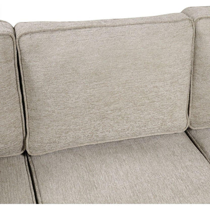126" L-shaped Sofa Sectional Sofa Couch Pull-out Sofa Bed with Charging Devices and Cup Holders for Living Room, Beige