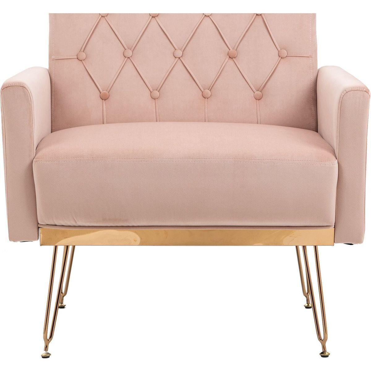 Accent Chair, leisure single sofa with Rose Golden feet