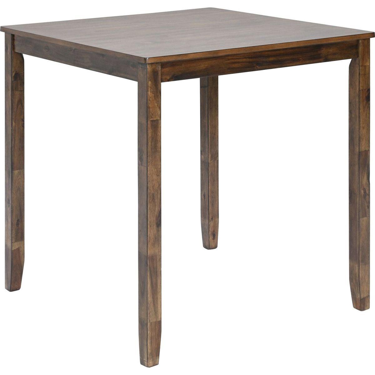 5 Piece Dining Table Set, Wooden Dining Square Table Set for 4, Counter Height Kitchen Table Set with Square Table and 4 Upholstered Chairs for Small Space, Walnut