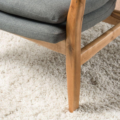 CLUB CHAIR, Wood Frame Club Chair, Grey