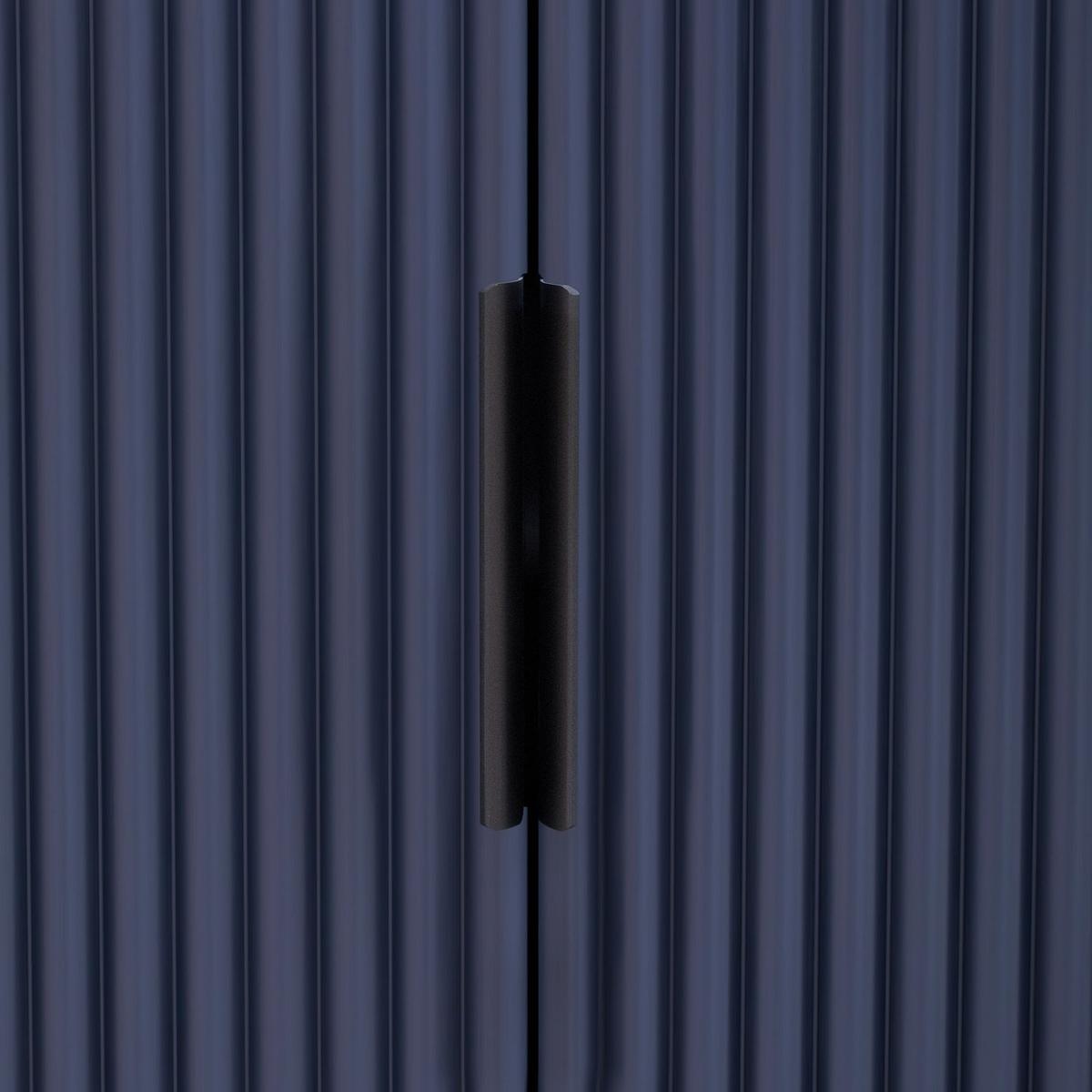 Vertical Striped Door Storage Cabinet with Metal Handles, Adjustable, Suitable for Study, Entryway and Living Room