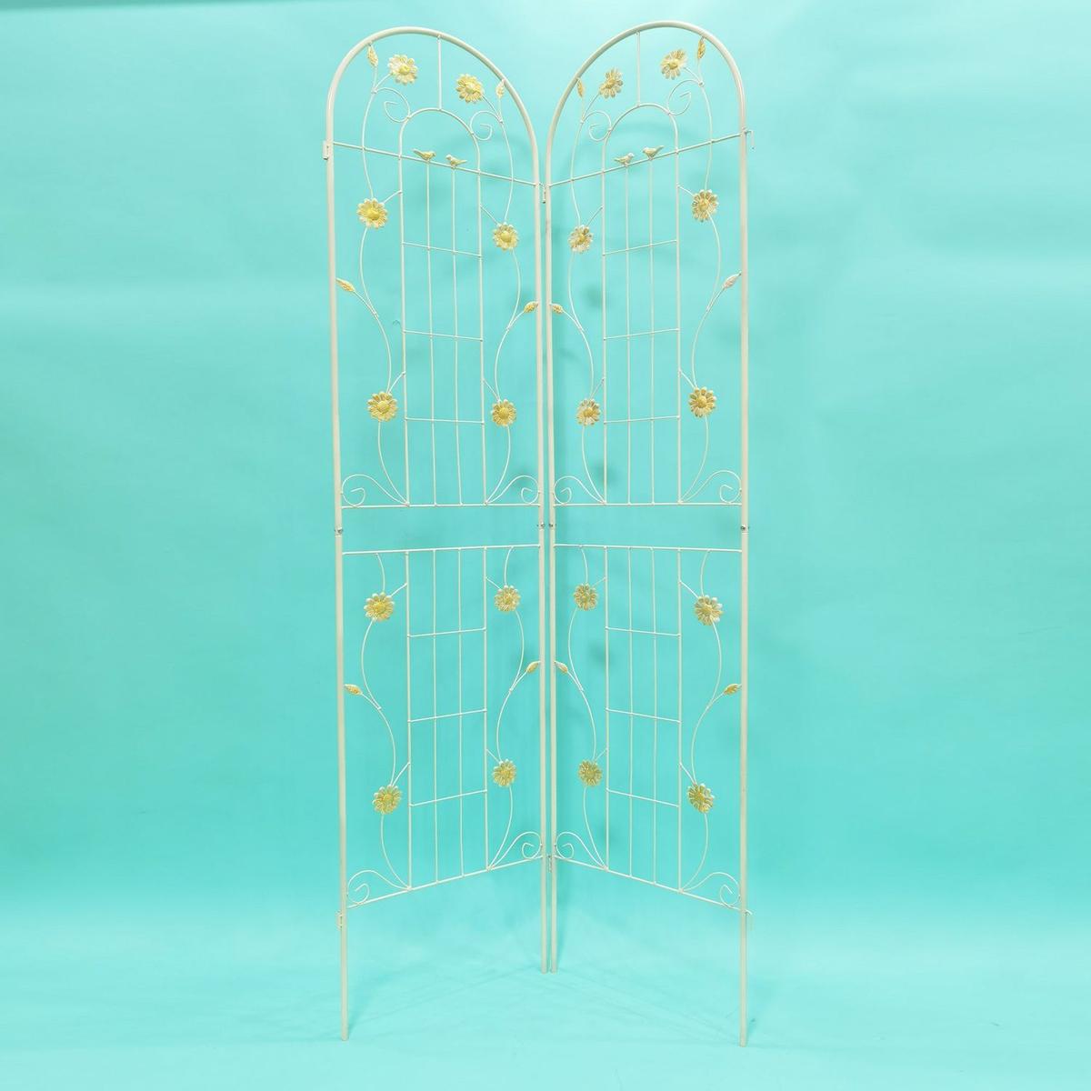 2 Pack Metal Garden Trellis 86.7" x 19.7" Rustproof Trellis for Climbing Plants Outdoor Flower Support White