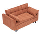 Folding sofa bed, adjustable back, access sofa, recliner, single bed, orange