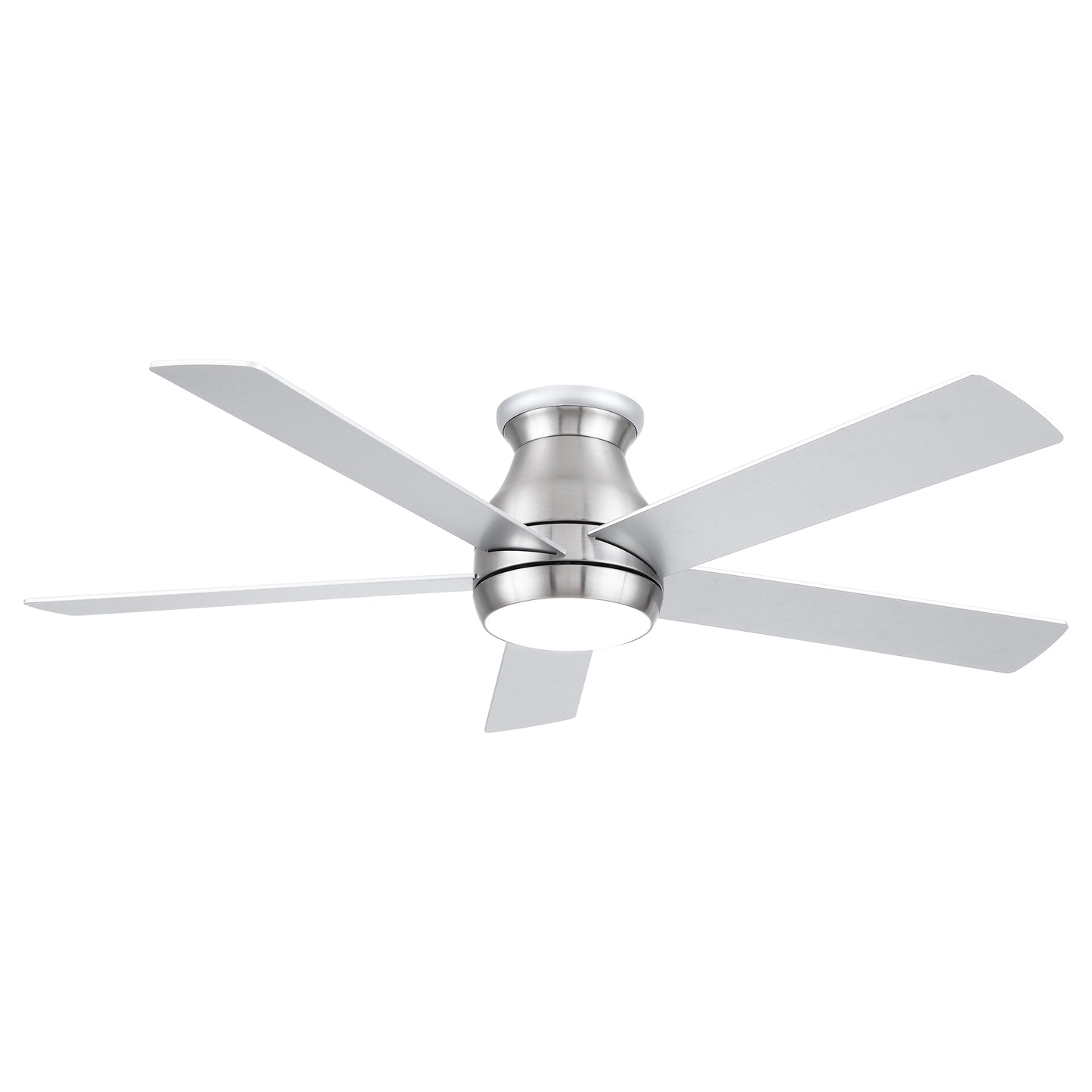 52" Low Profile Ceiling Fan in Brushed Nickel with Silver Blades