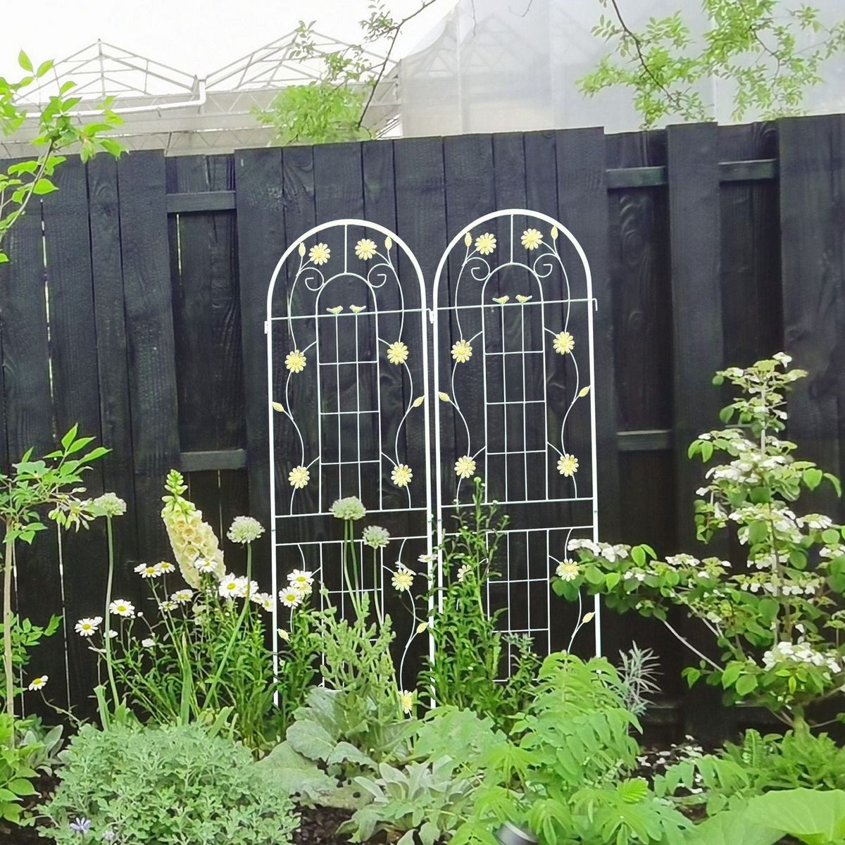 4 Pack Metal Garden Trellis 71" x 19.7" Rustproof Trellis for Climbing Plants Outdoor Flower Support White