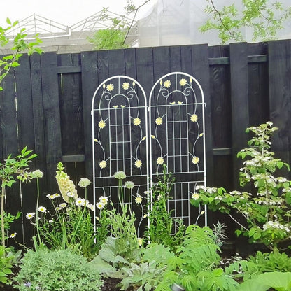 4 Pack Metal Garden Trellis 71" x 19.7" Rustproof Trellis for Climbing Plants Outdoor Flower Support White