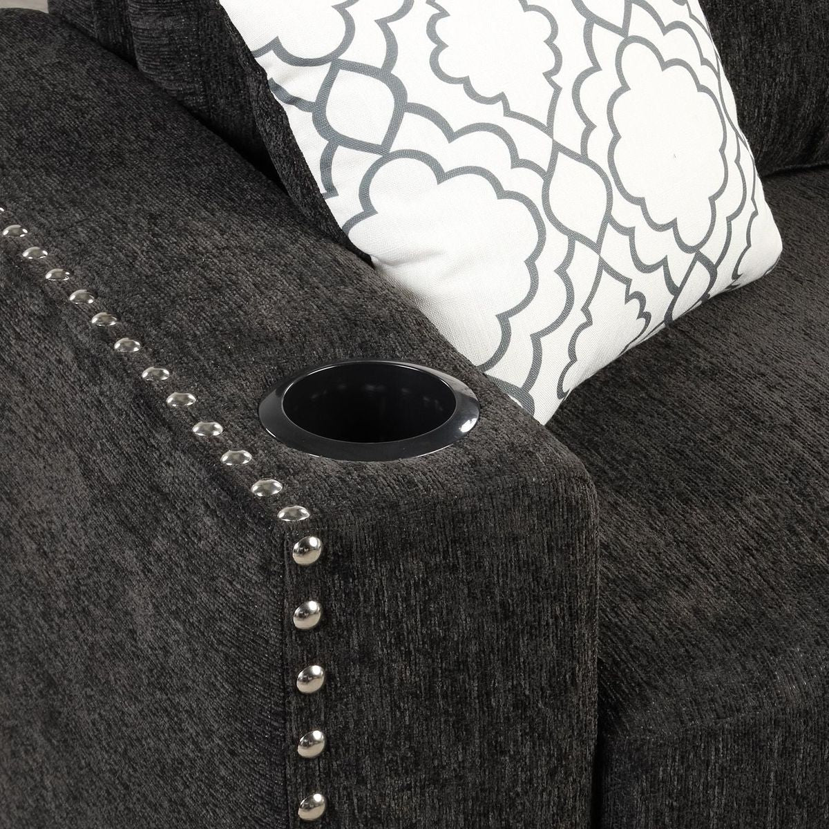83.8" Reversible Sectional Pull-Out Sofa Bed L-Shaped Corner Sofa Couch with Storage Chaise, USB Ports, Power Sockets, Cup Holder for Living Room, Bedroom, Study, Black